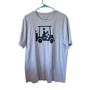 Travis Mathew Mens Golf Cart Short Sleeve Graphic Tee Size Large Light Blue